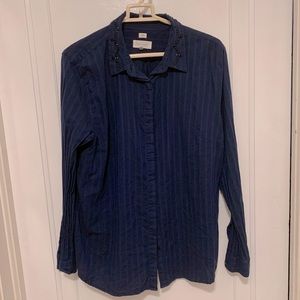 LOFT Button-Down Blue Shirt Women’s XL